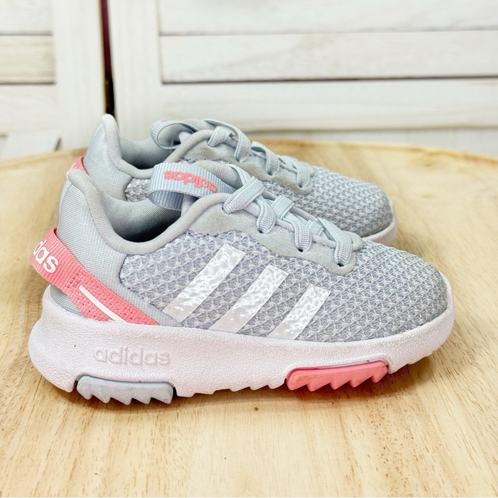 Adidas Racer TR‎ 2.0 Slip On Sneakers Grey Pink 5 Toddler